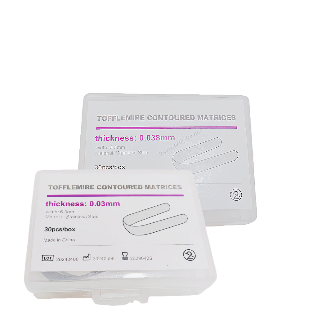 1Box Dental Tofflemire Contoured Matrices Stainless Steel Premolars Matrix Bands