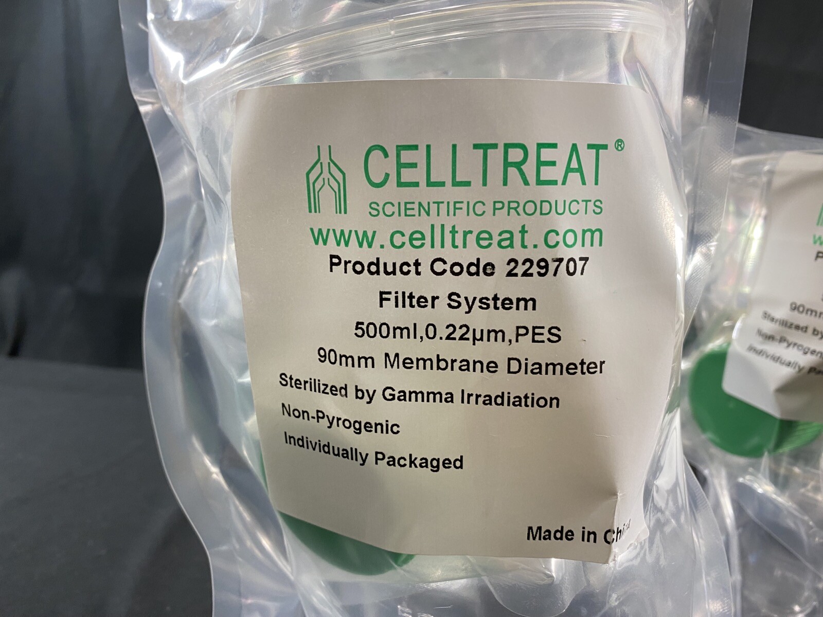 CELLTREAT 500mL Filter System PES Filter Material 0.22μm 90mm Sterile 229707 (3)