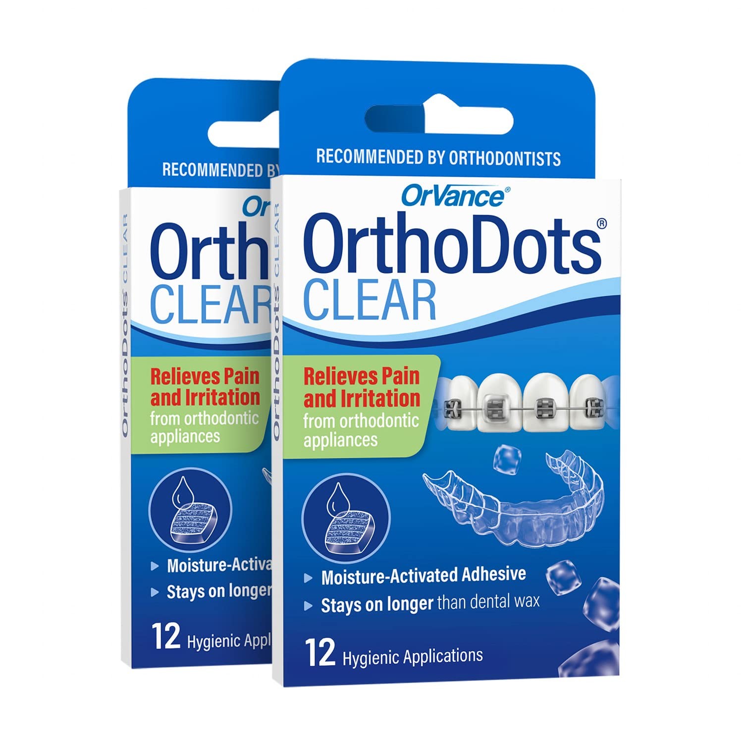 OrthoDots CLEAR – 24-Hour Protection | Sticks 12 Count (Pack of 2), Clear