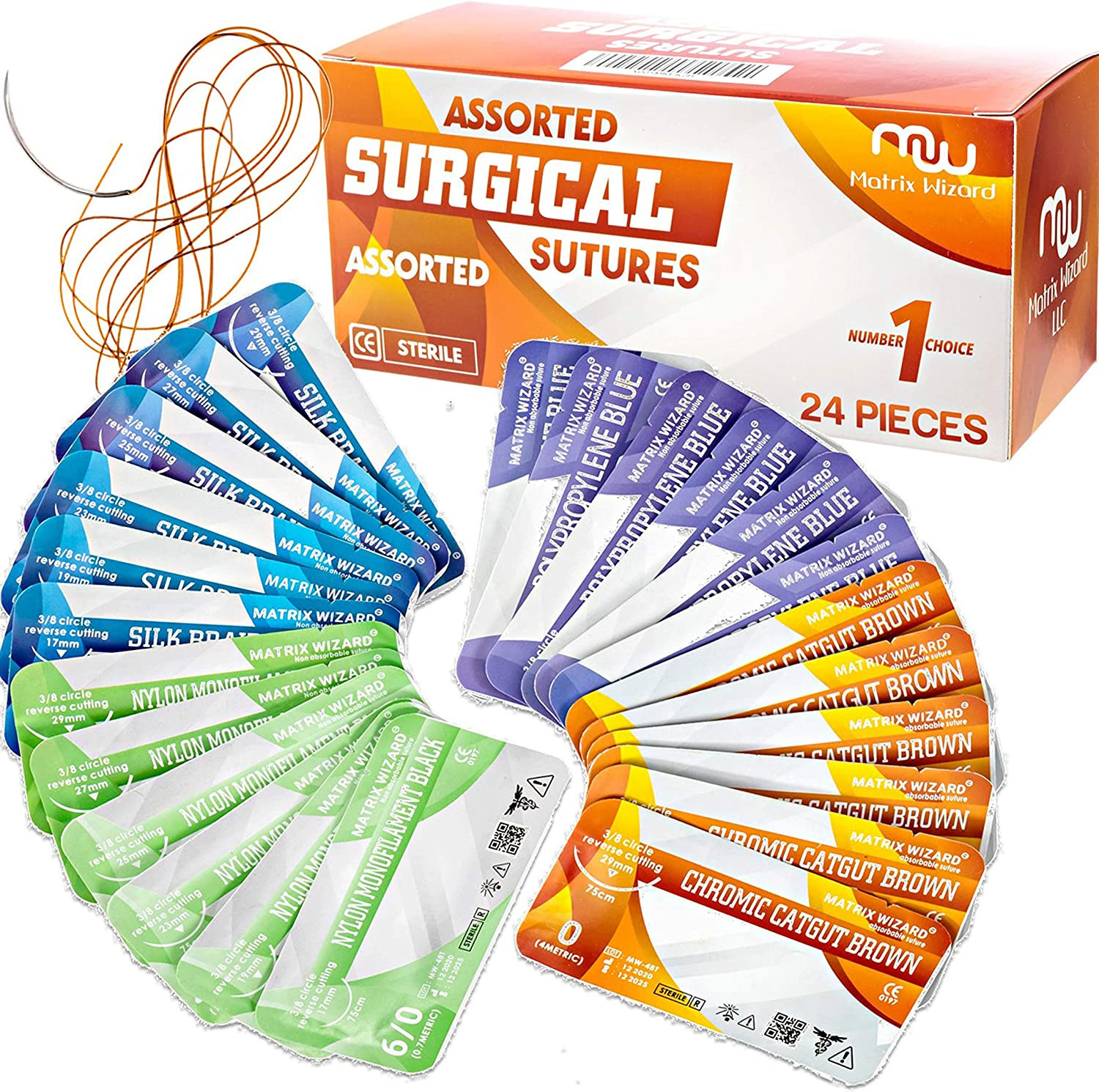 Mixed Sterile Suture Thread with Needle (Dissolvable and Non-Dissolvable 0, 2…