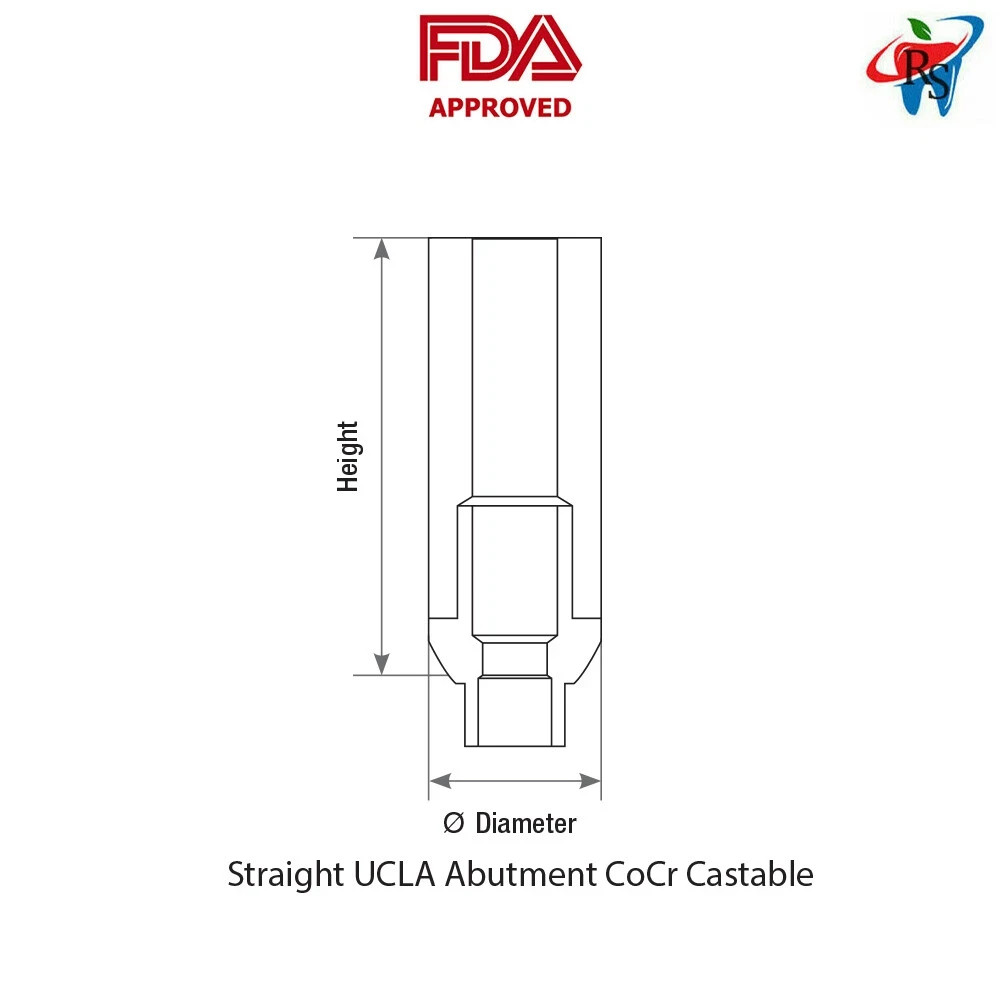 5pcs Straight Plastic Conical Castable Abutments RP Rotational / Non Rotational