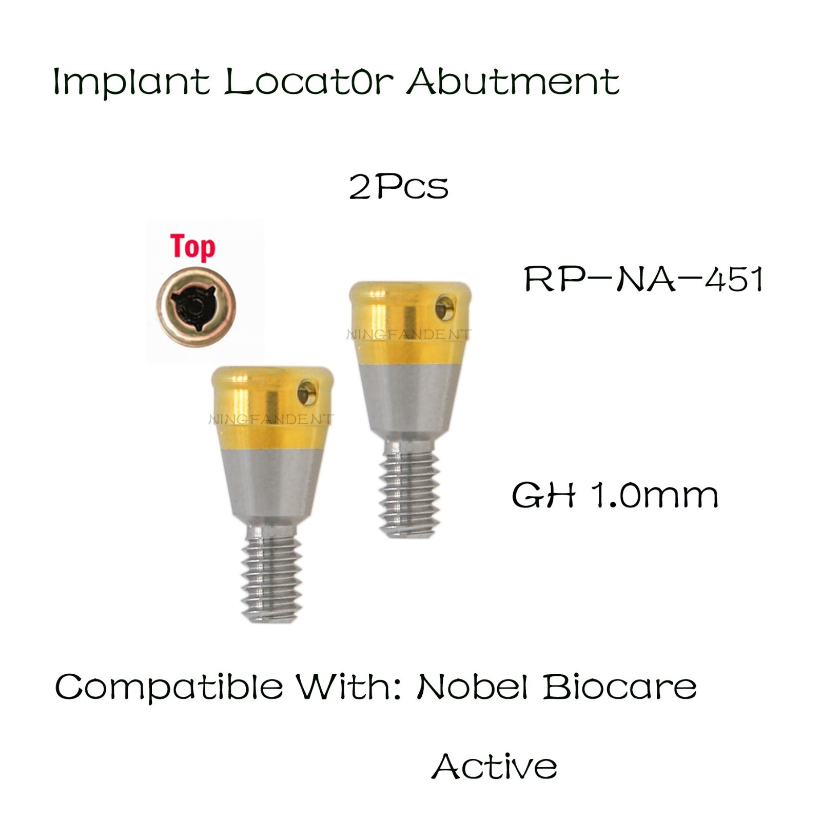 Nobel Biocare Active RP Locator Abutments For 1-5mm GH Conical Connection Ø4.3mm