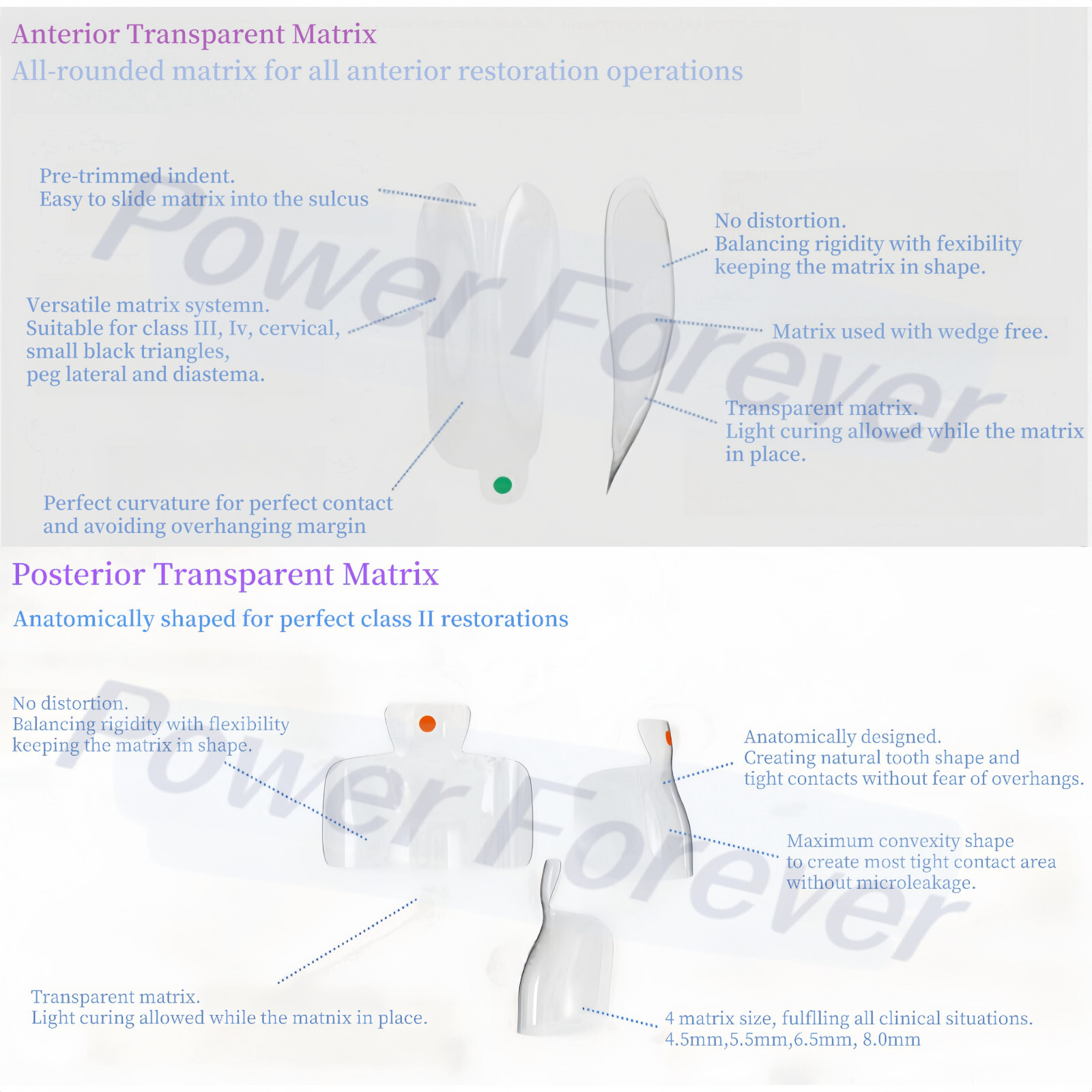 Dental Clear Matrix Diastema BT Matrices Wedges Similar with BioClear Matrice