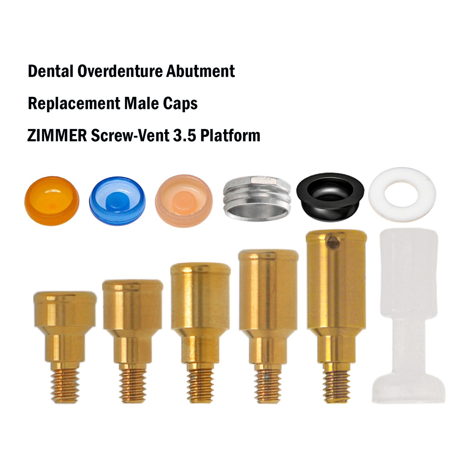 Overdenture Abutment Locator Male Cap Core Tool fit Zimmer 3.5mm Adin Mis Bego
