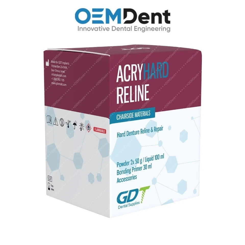 GDT Supplies Acry Hard Temporary Denture Reline Material Self Cure Dental