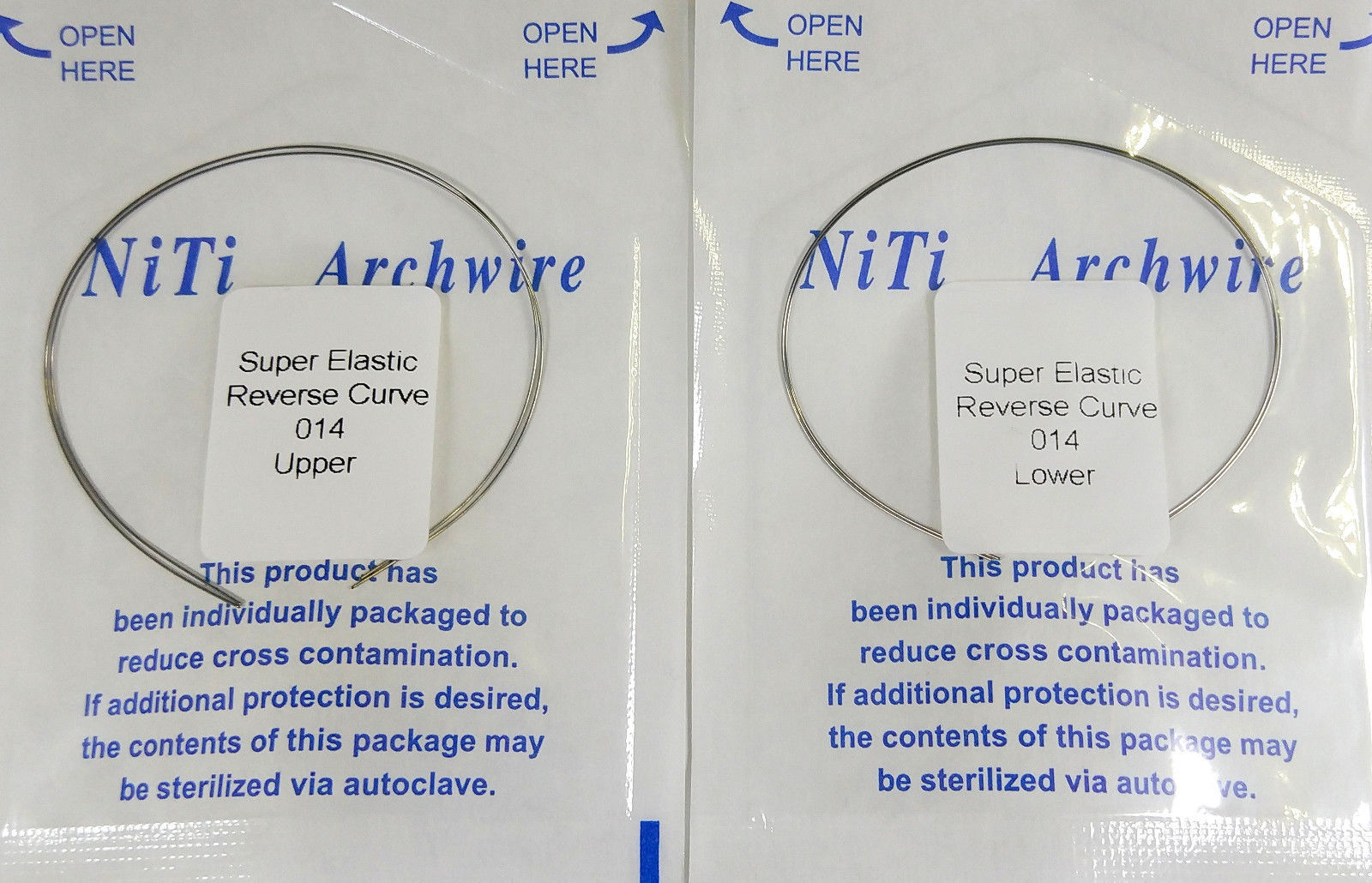 10Pack Dental Orthodontic Arch Wire Reverse Curve Round Niti Super Elastic 12-20