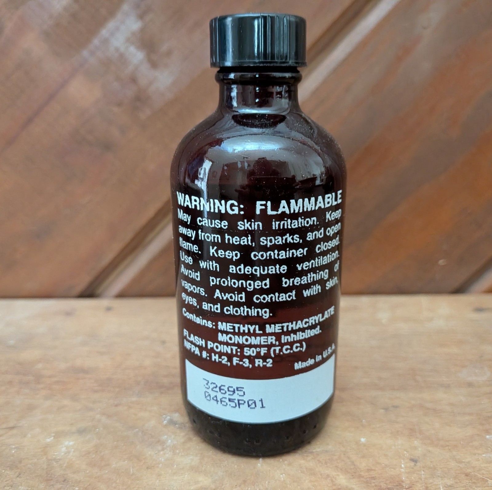 Vintage Dental Acrylic Tooth Lang Jet Denture Repair Liquid (4 oz.) Bottle