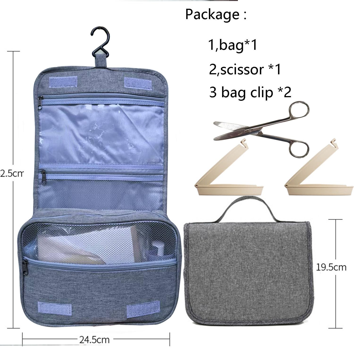 TAFALAA Ostomy Colostomy Travel Bag kit with Scissors onesize, BLACK