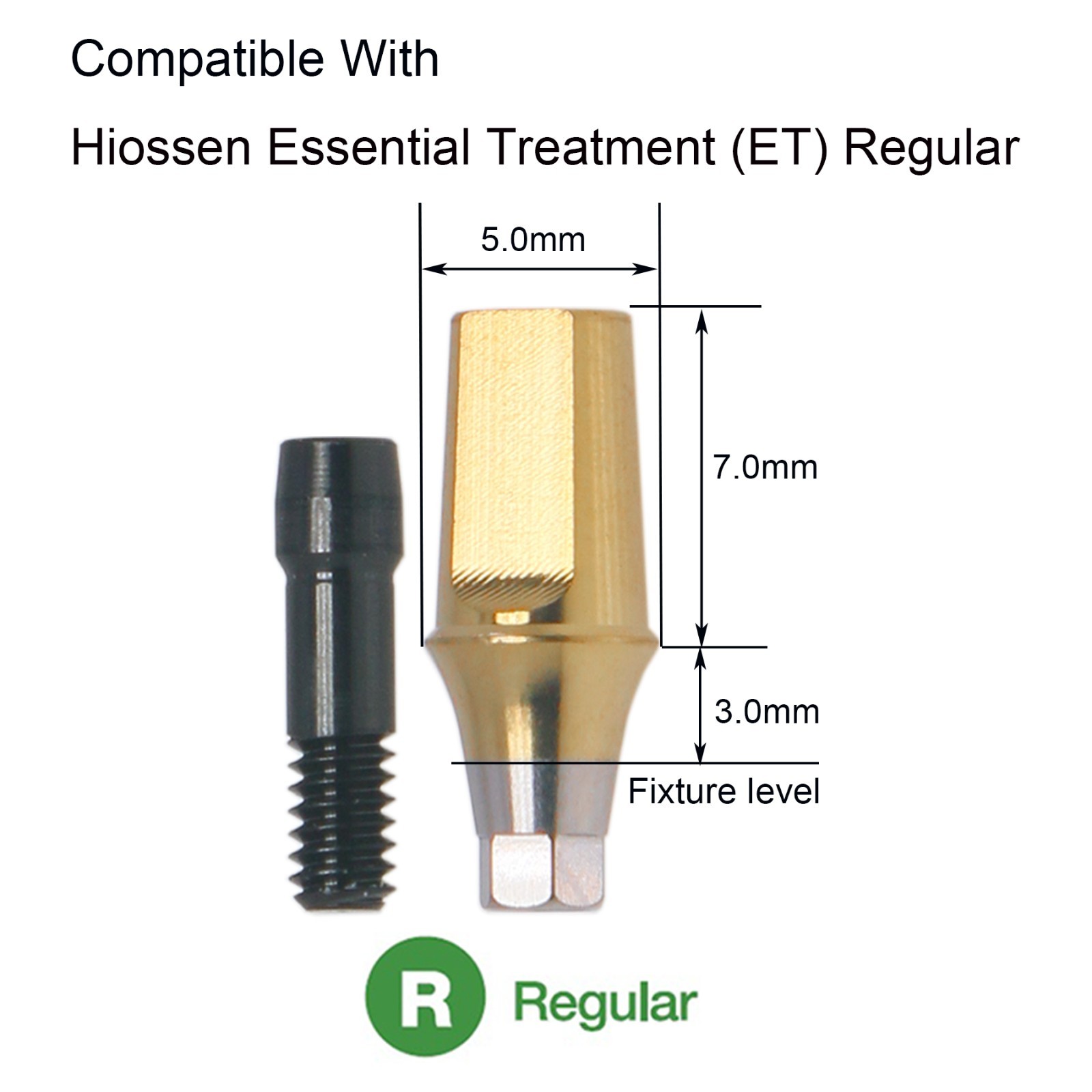 US 5Pcs Regular Titanium Straight Transfer Abutment Fit Osstem Hiossen