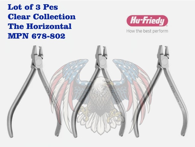 Lot of 3 Pcs Hu-Friedy Clear Collection The Horizontal MPN 678-802