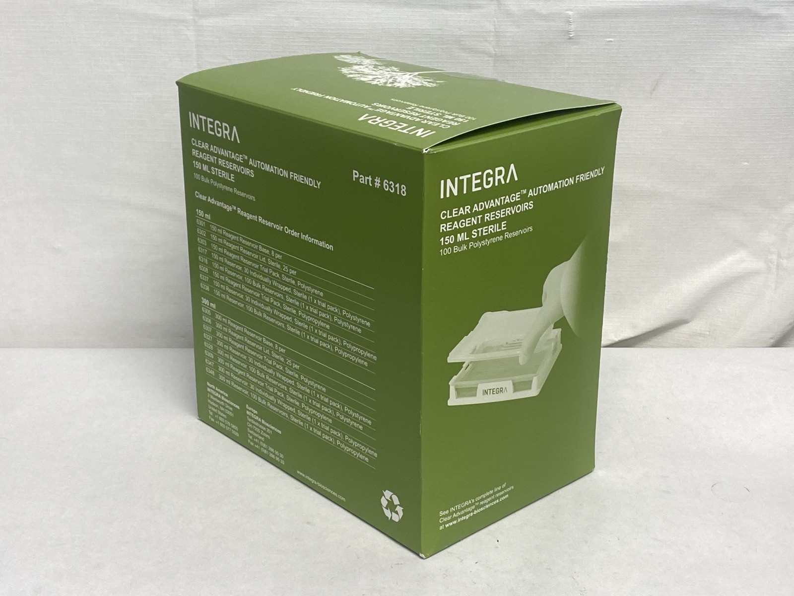 (100) INTEGRA 150mL Clear Advantage Automation Friendly Reagent Reservoirs 6318