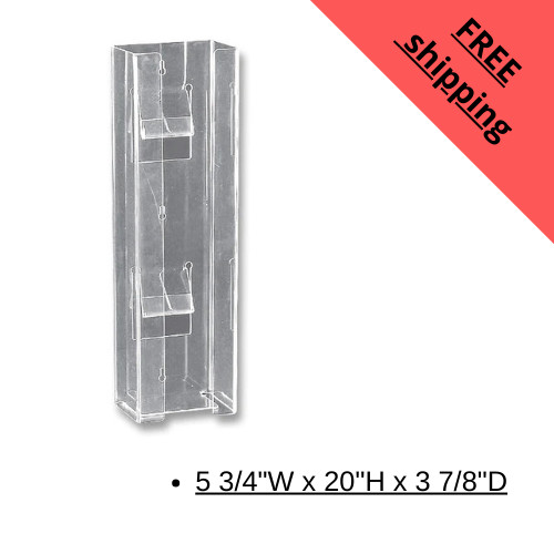 Plasdent Clear Acrylic Double Vertical Glove Box Holder/Dispenser, 5 3/4″W