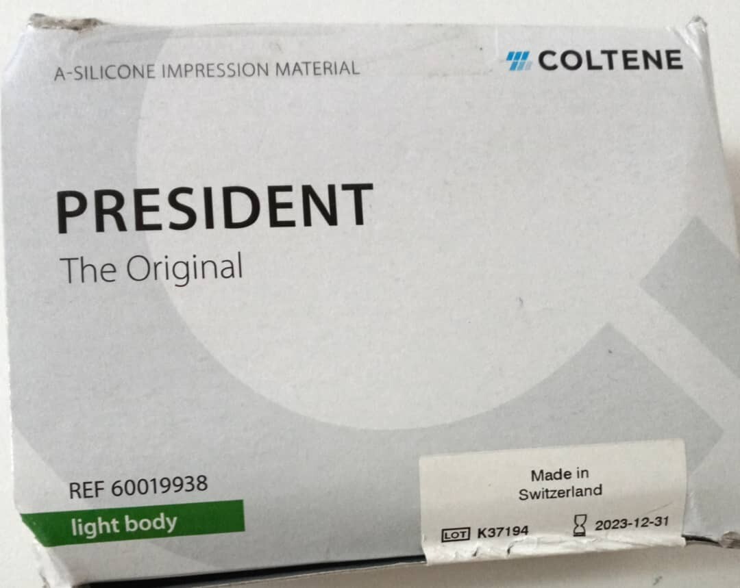 Coltene PRESIDENT Original Light Body A Silicone Based Dental Impression Materia