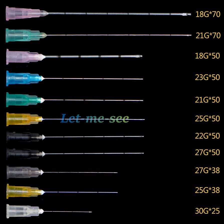 Micro Cannula with Puncture,Blunt Tip for Filler 14-27G–25/50/70/100mm