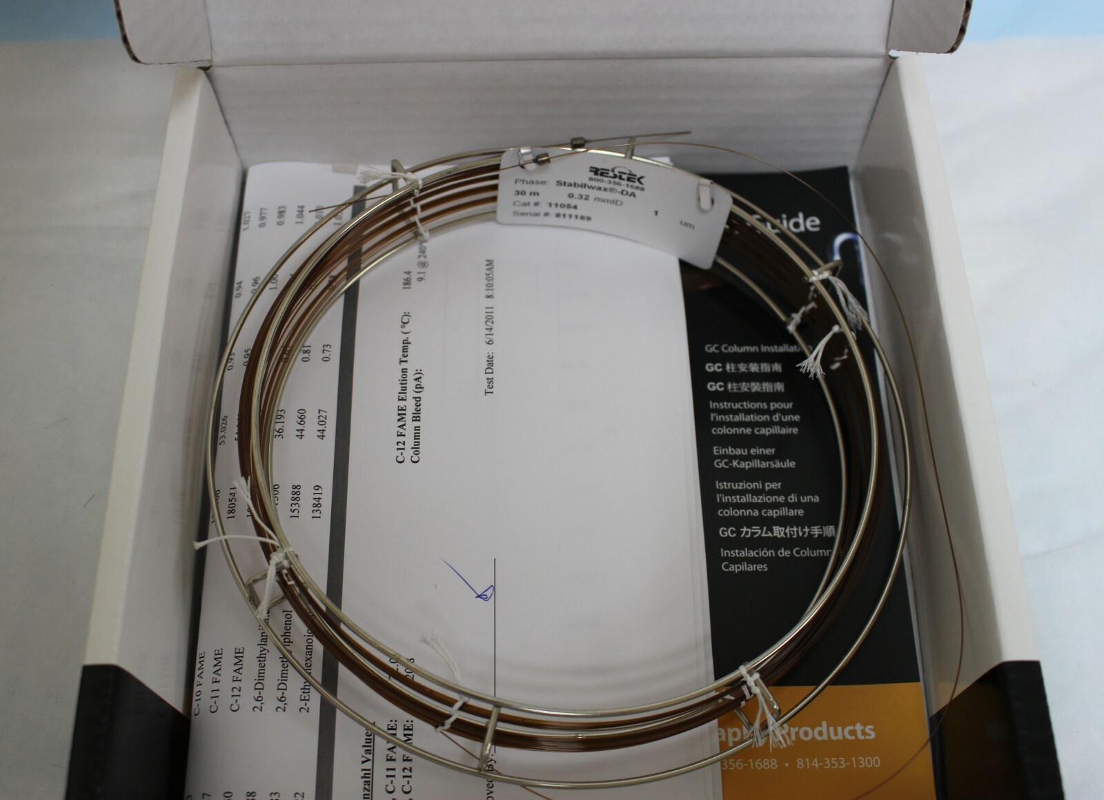 RESTEK STABILWAX-DA 11054 CHROMATOGRAPHY GC COLUMN 30mx0.32mm 1um df