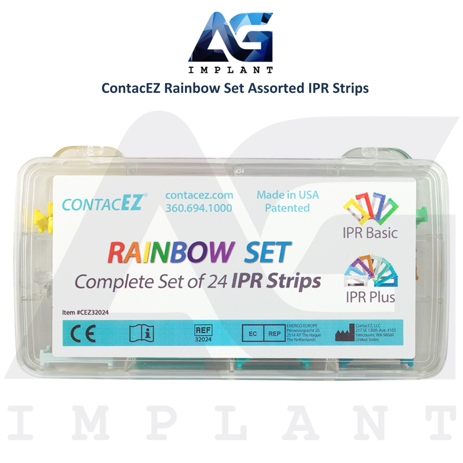 Rainbow Set Assorted Flexible Diamond IPR Strips Enamel Stripping Dental Lab