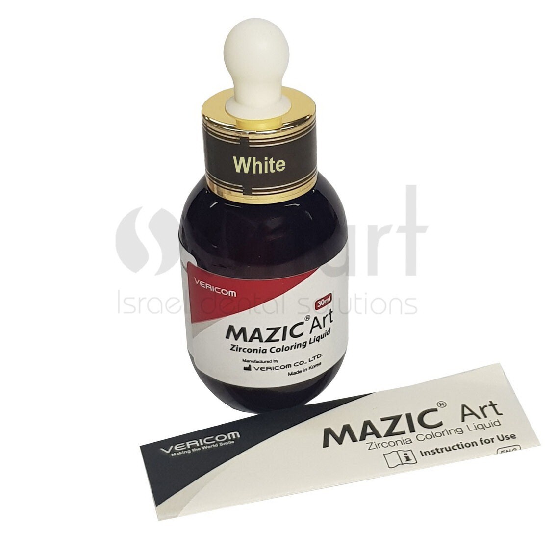 Dental not sintered zirconia shade color liquid 30ml Mazic Art Vericom White
