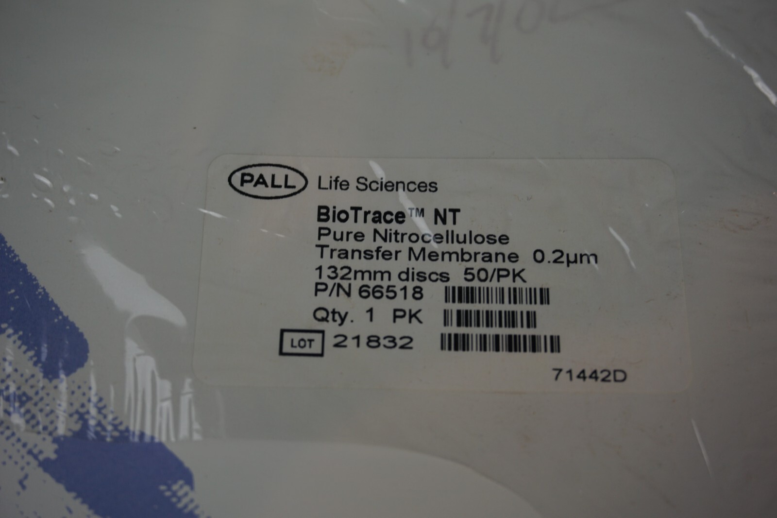 PALL 66518 BIOTRACE NT 0.2µm 132MM TRANSFER MEMBRANE DISCS 132 MM 50/PK NEW