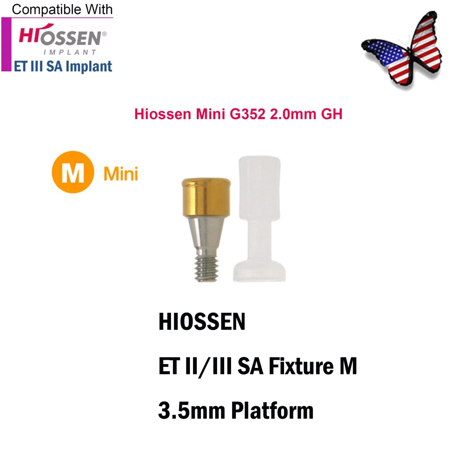 Dental Locator Abutment Compatible Hiossen Osstem Regular Mini Platform Titanium