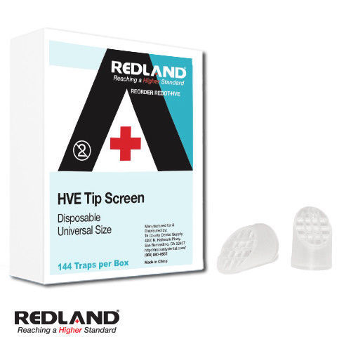 HVE Tip Screen Disposable Universal Size 144 Traps/Box REDLAND