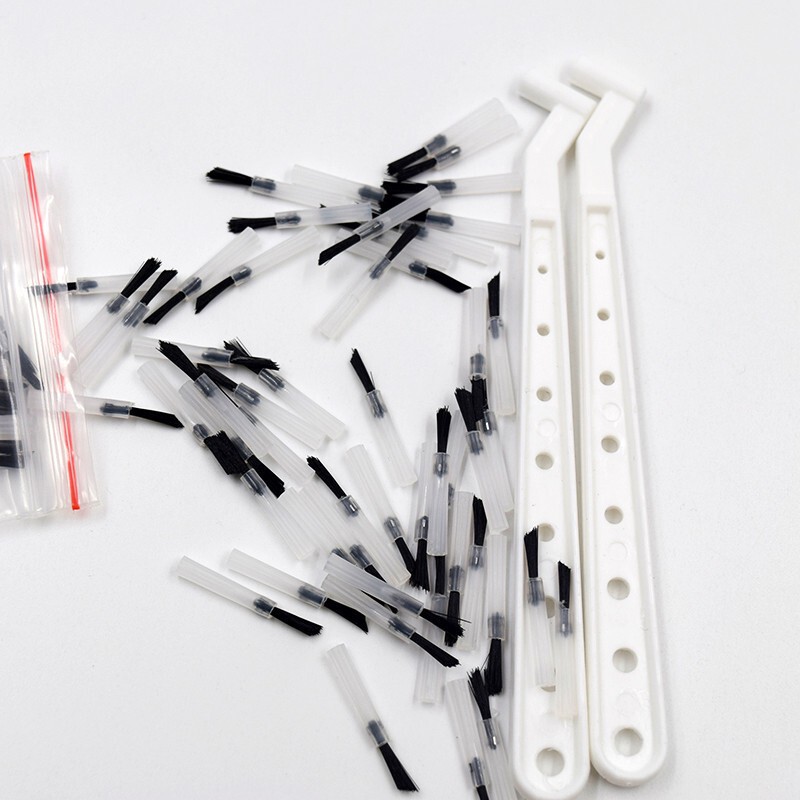 500 Pcs Dental Composite Micro Brush Applicator Tips + 5 Pcs Cleaning Handle Use