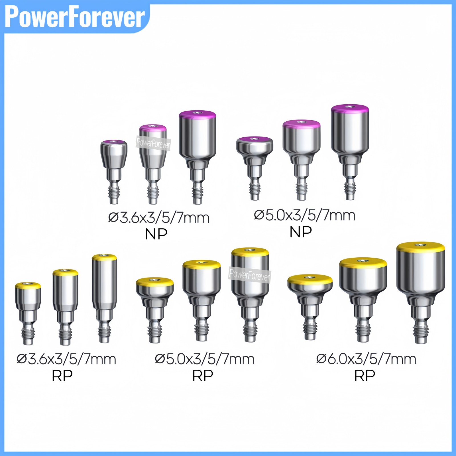 NP/RP Dental NOB Healing Abutment Cap Conical Connection Fits Nobel Active Tool