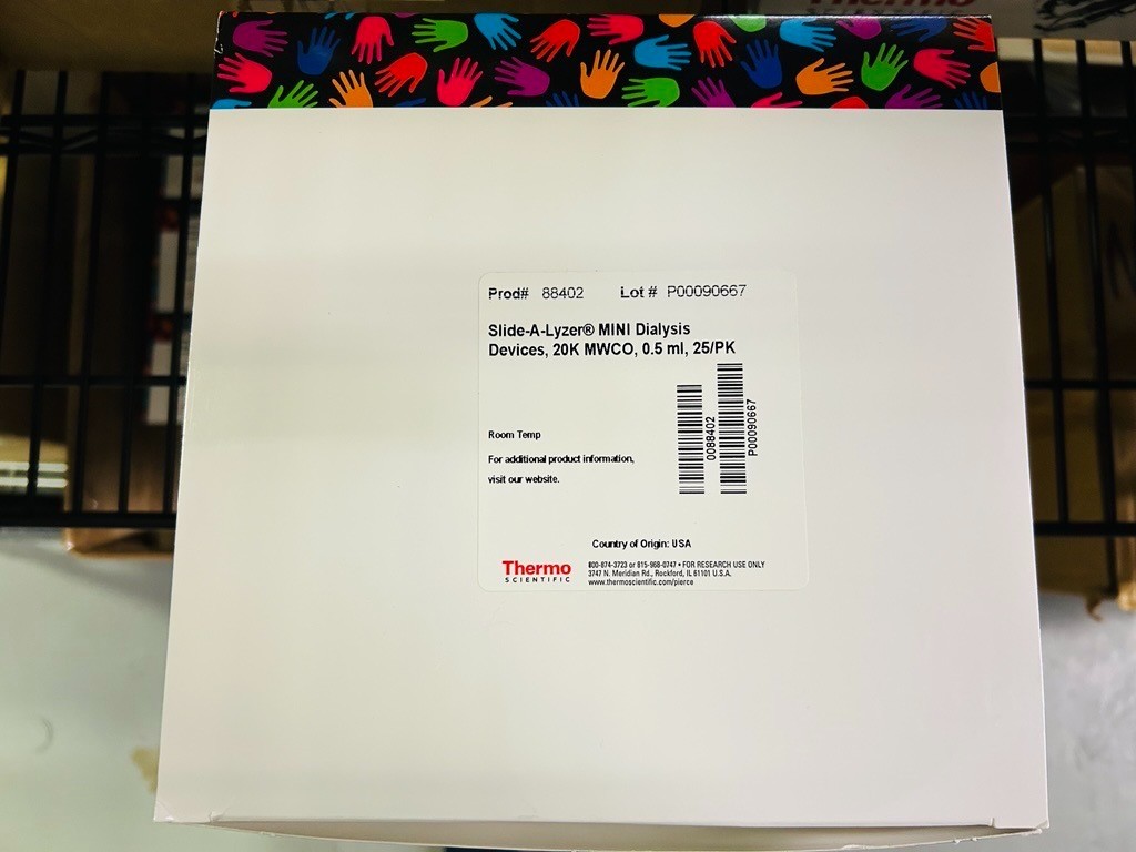 (25/Pk) THERMO PIERCE Slide-A-Lyzer Mini Dialysis Devices Tubes 20K MWCO 88402