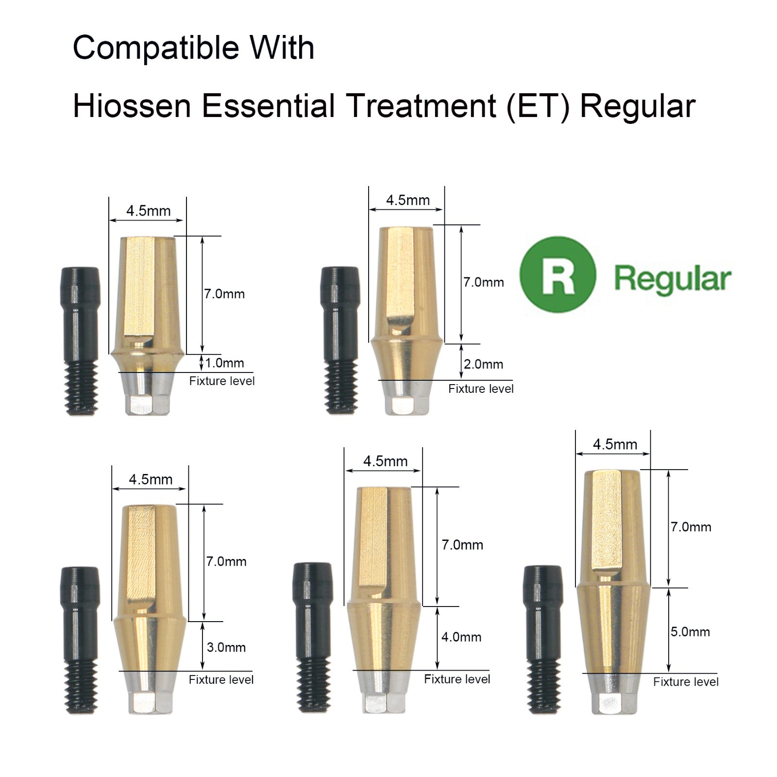Hiossen ET III Type MINI/Regular Hex Straight Abutment Transfer Abutment
