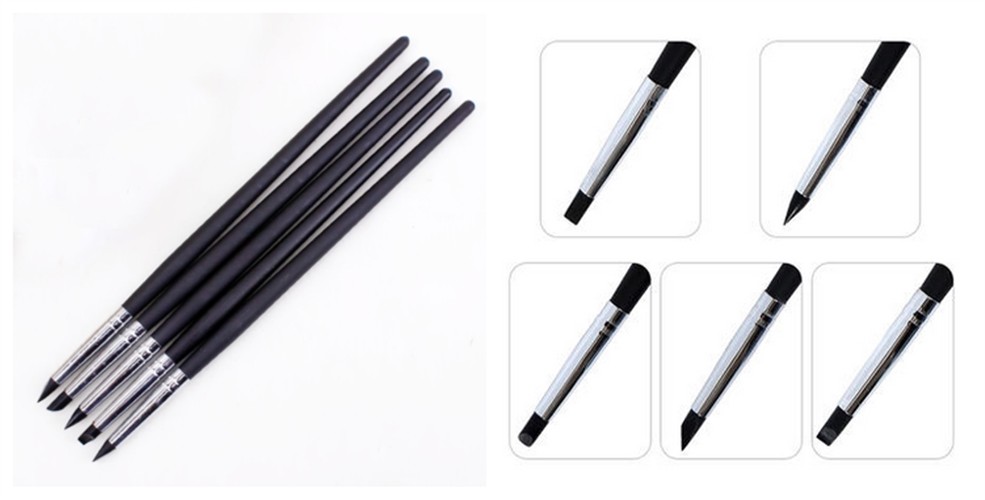 5Pcs Dental Brush Pen Adhesive Composite Resin Cement Porcelain Teeth Silicone