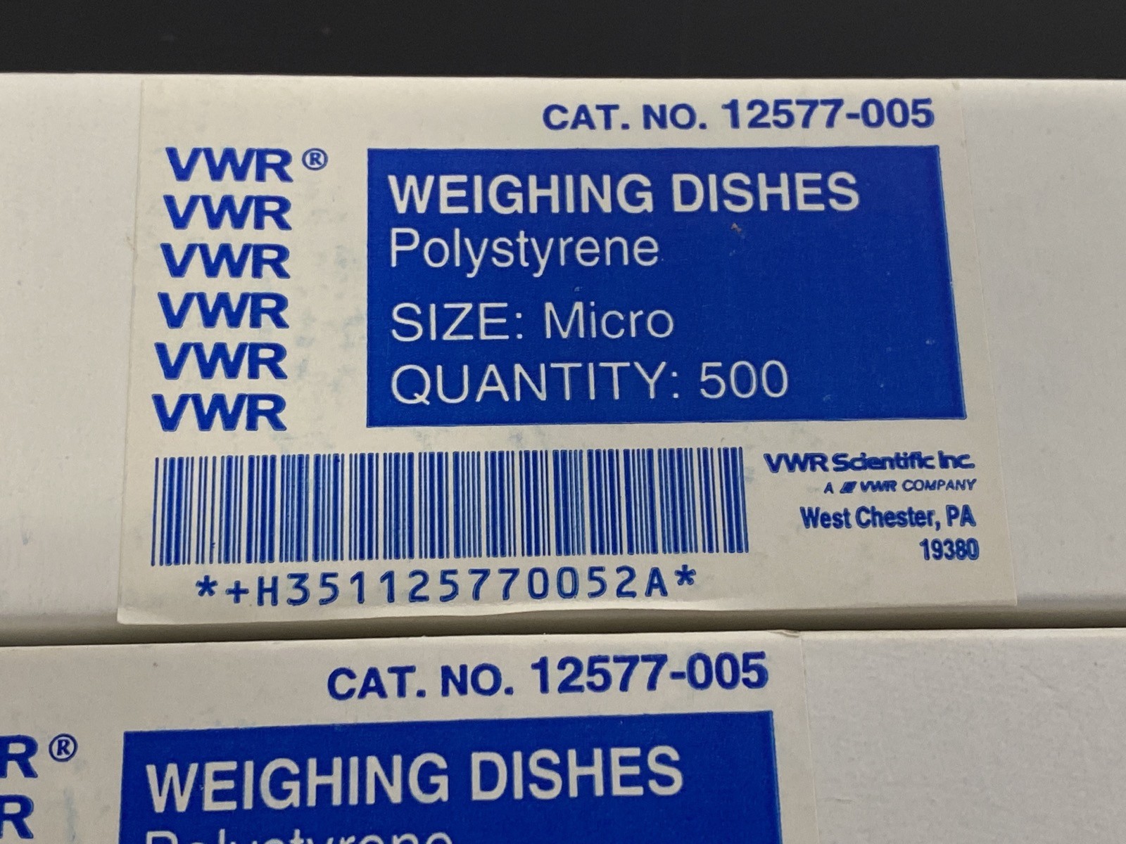 (2950) VWR 7mL Small Polystyrene Weighing Dishes 44mm x 44mm x 7.4mm 12577-005