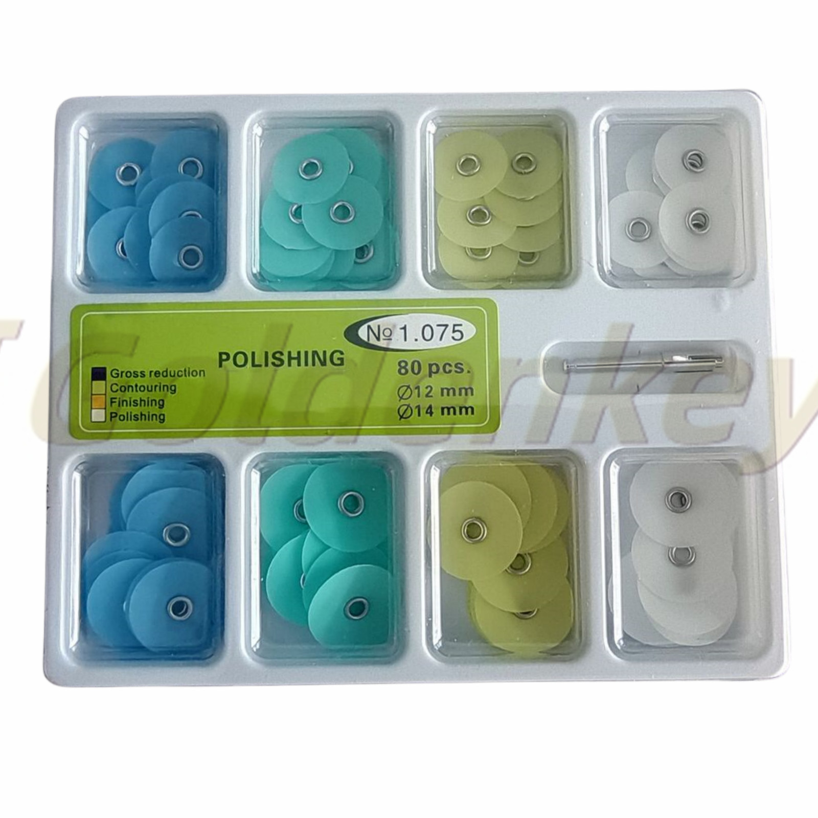 80Pcs Dental Composite Finishing Polishing Discs 12/14mm assorted kit + Mandrel