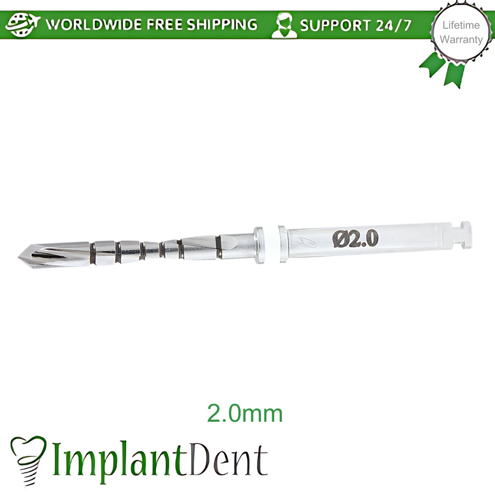 1x Dental Straight Drills 16mm External Irrigated Stainless Steel Dentistry Tool
