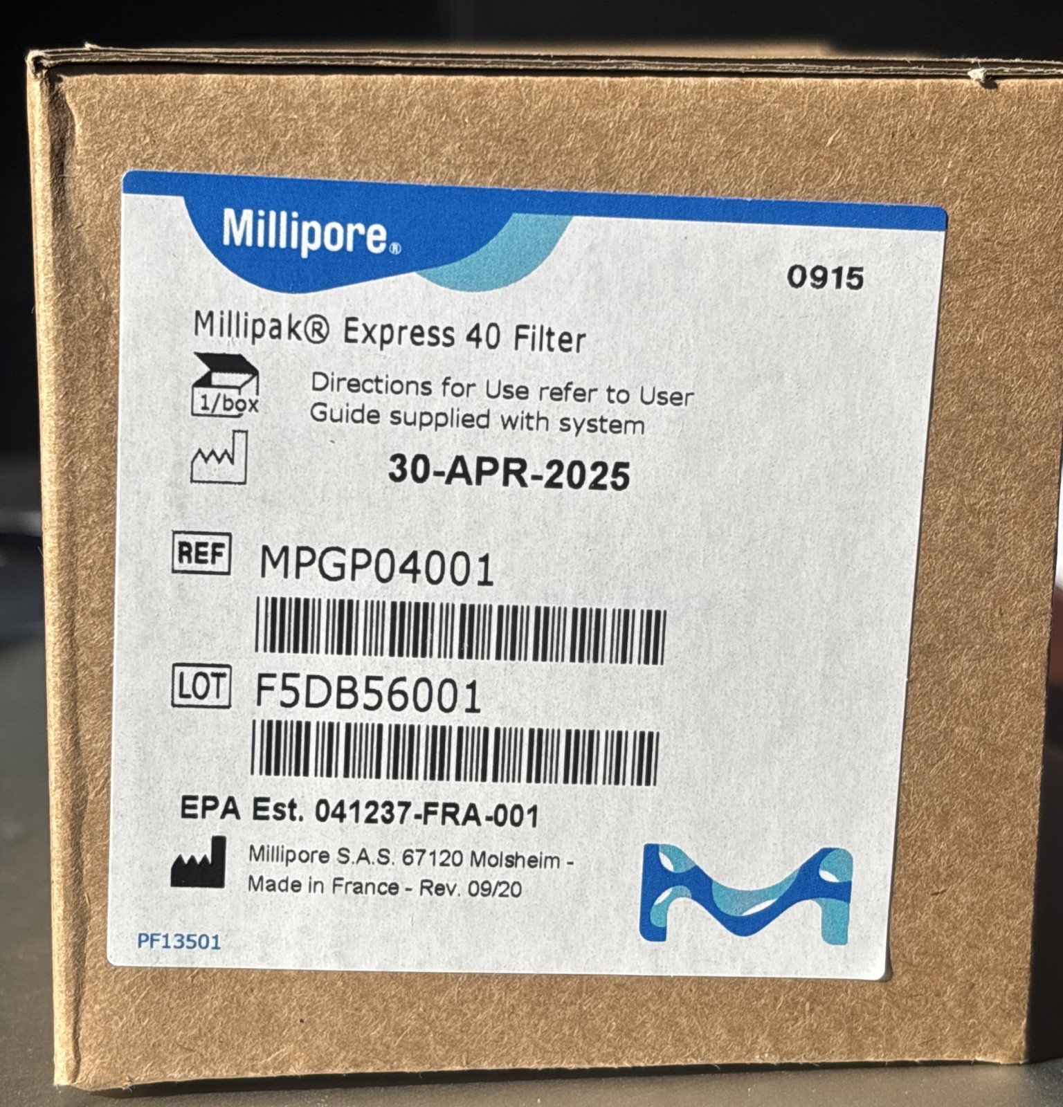 Millipore Millipak Express 40 Filter 0.22 micron, REF: MPGP04001 Brand New