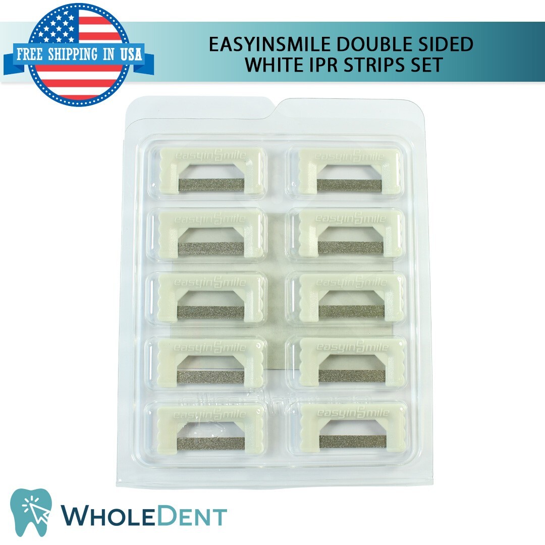 EasyinSmile Dental IPR Double Sided 0.3mm Diamond Coated White Strips 10Pcs Set