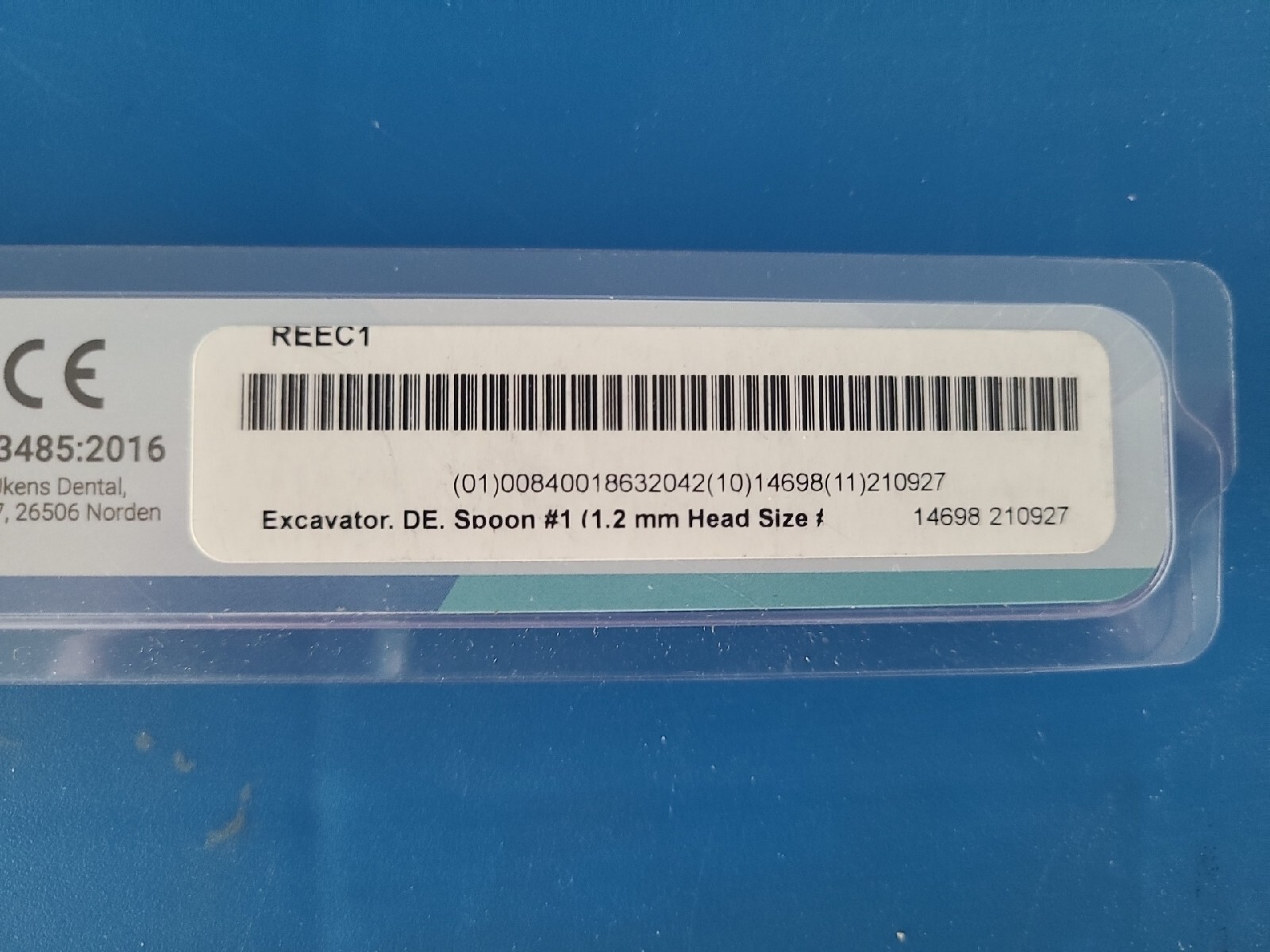 Nordent Excavator, DE, Spoon #1 (1.2 mm ), DuraLite Round Handle