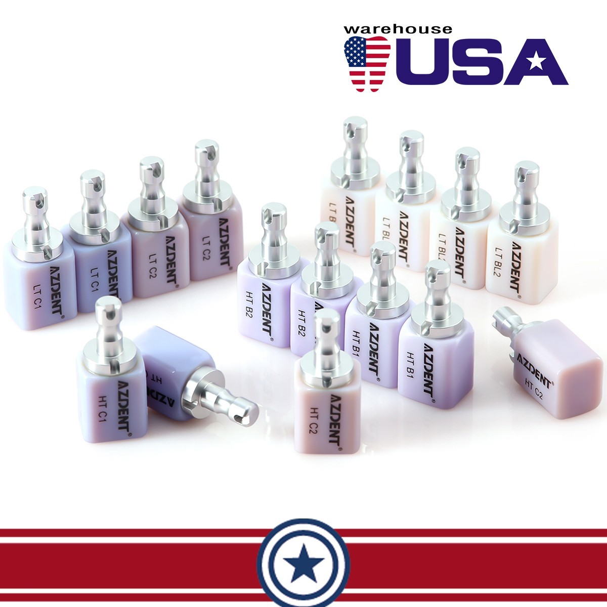 C14Dental HT Blocks Ceramic Lithium Dislicate Emaxx CAD/CAM Cerec Blocks Bleach