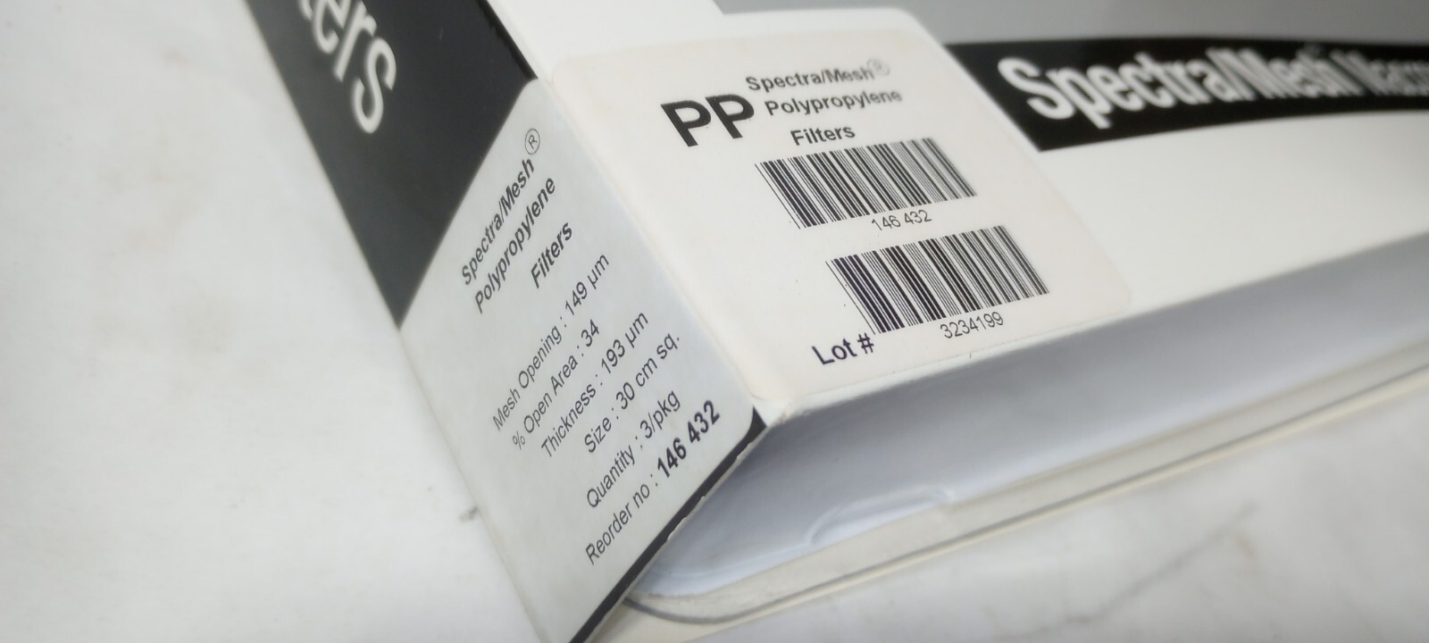 SPECTRUM LABS Spectra/Mesh 146 432 Polypropylene Filters 149um 30cm Sq 4 Filters