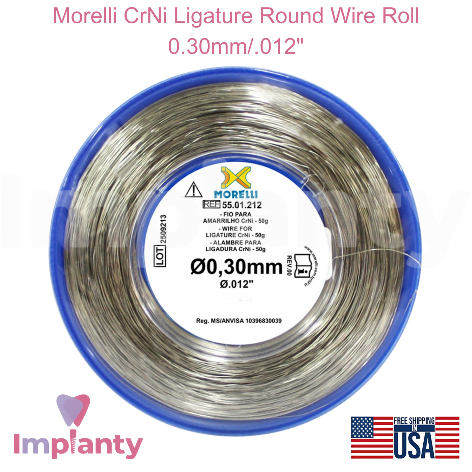 Morelli CrNi Ligature Round Dental Wire Roll 0.30mm/.012″ 0rthodontic Tool