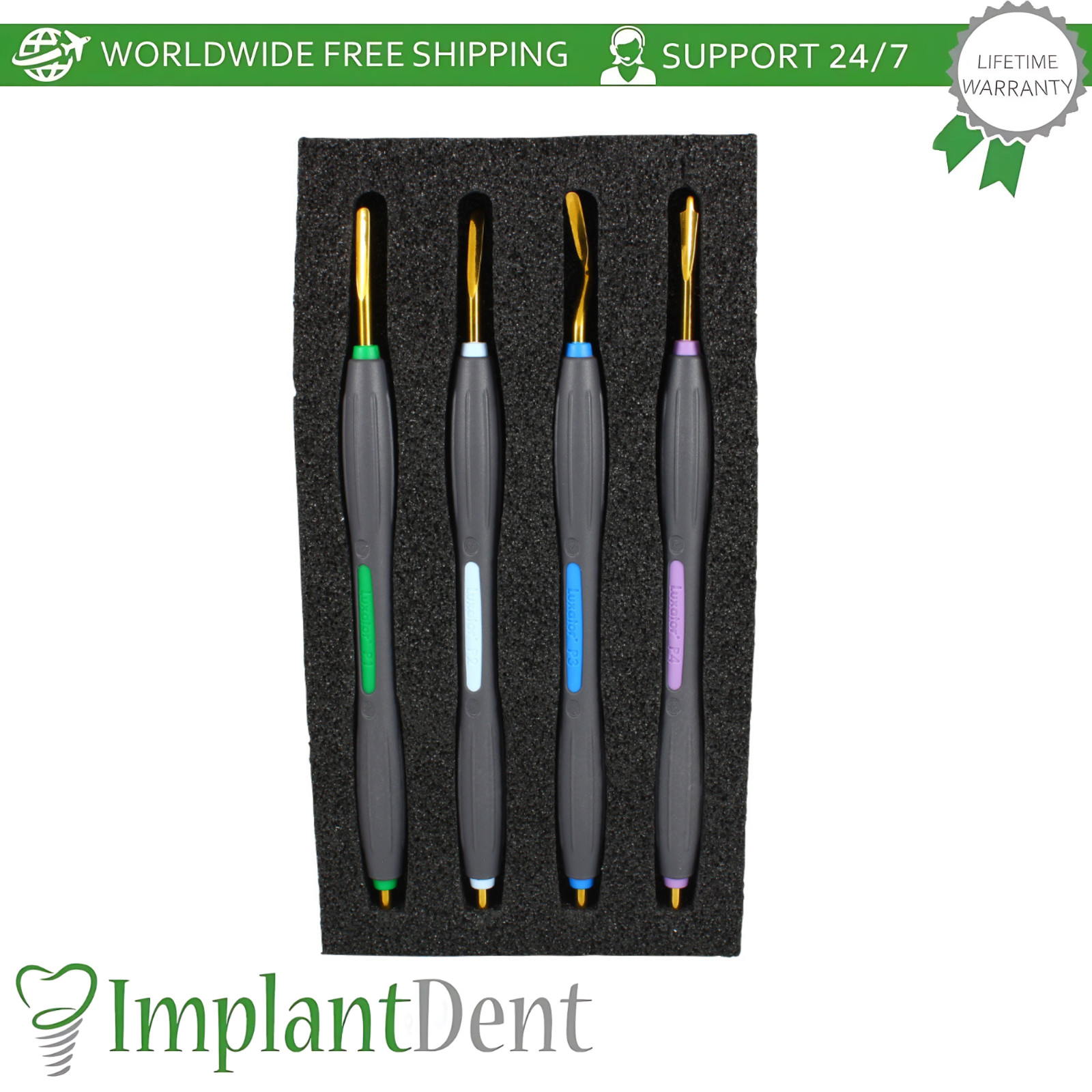 Dental Luxator P-Series Titanium-Coated Stainless Steel Instrument 3mm Wide