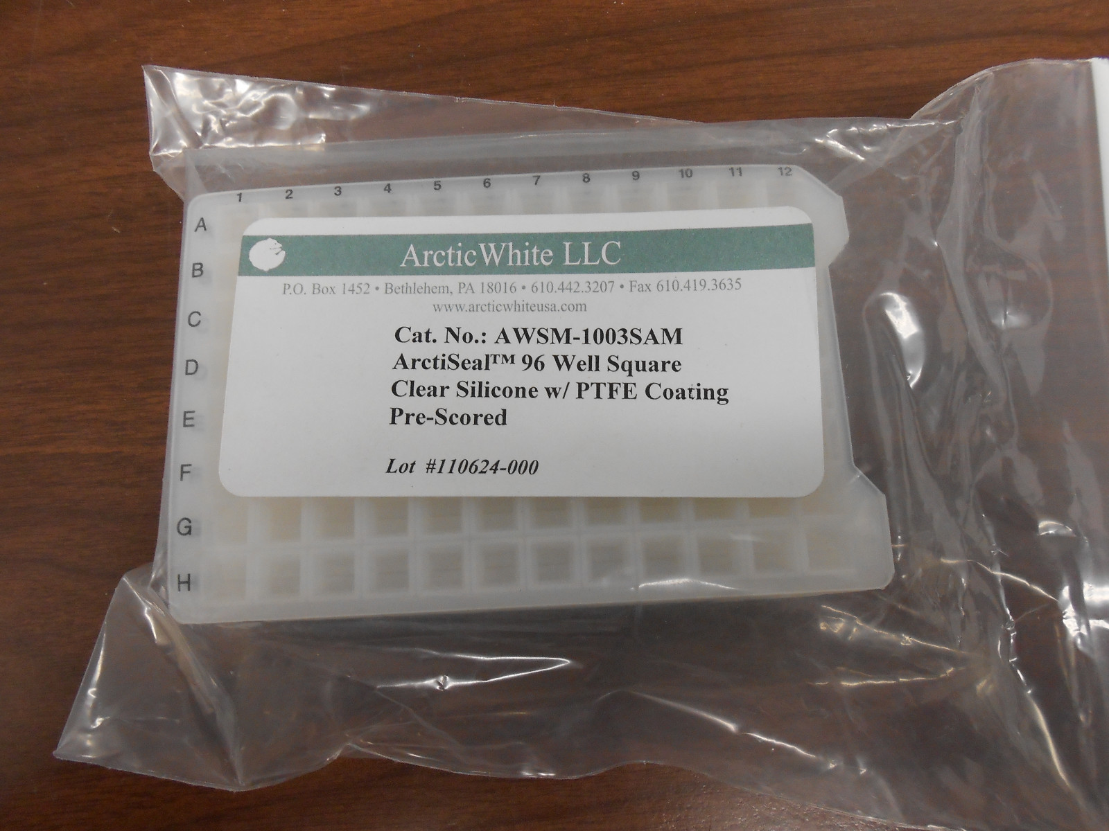 ARCTIC WHITE #AWSM-1003SAM-PAR ARCTISEAL 96-WELL SQUARE MAT W/PTFE COATING 8/PK
