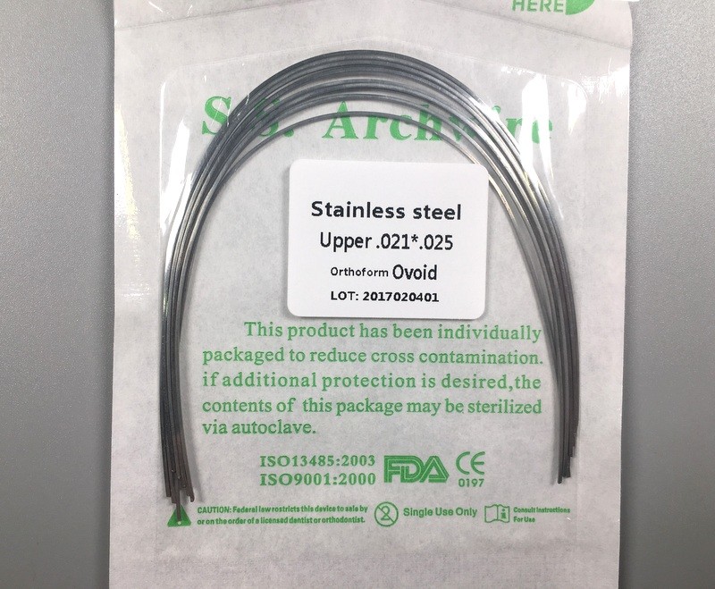 Dental Orthodontic Arch Wires Stainless Steel Rectangular Ovol Form 10pcs/pack