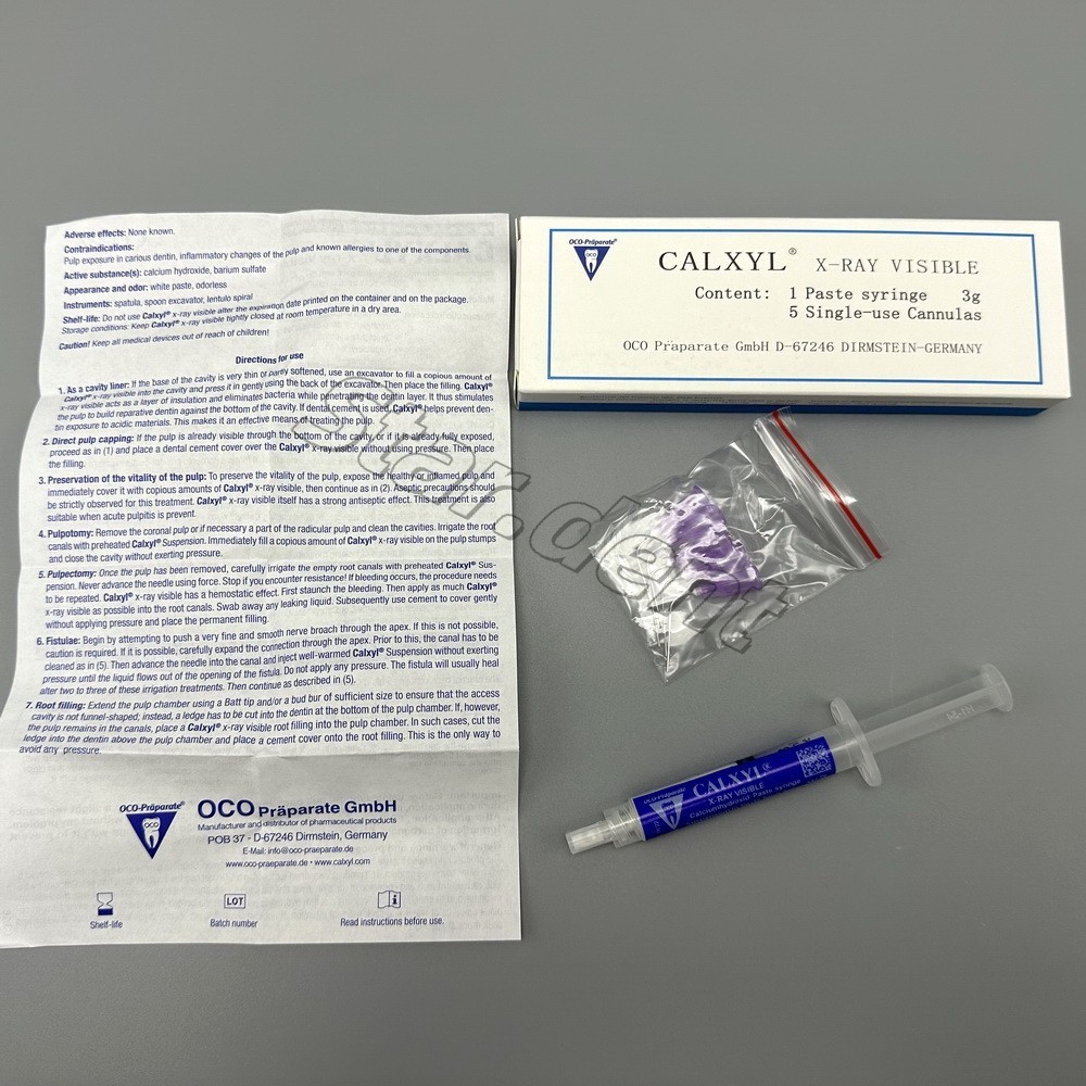 3g/Syringe x-ray visible Dental Calcium Hydroxide Paste 5pcs Single Use Cannulas