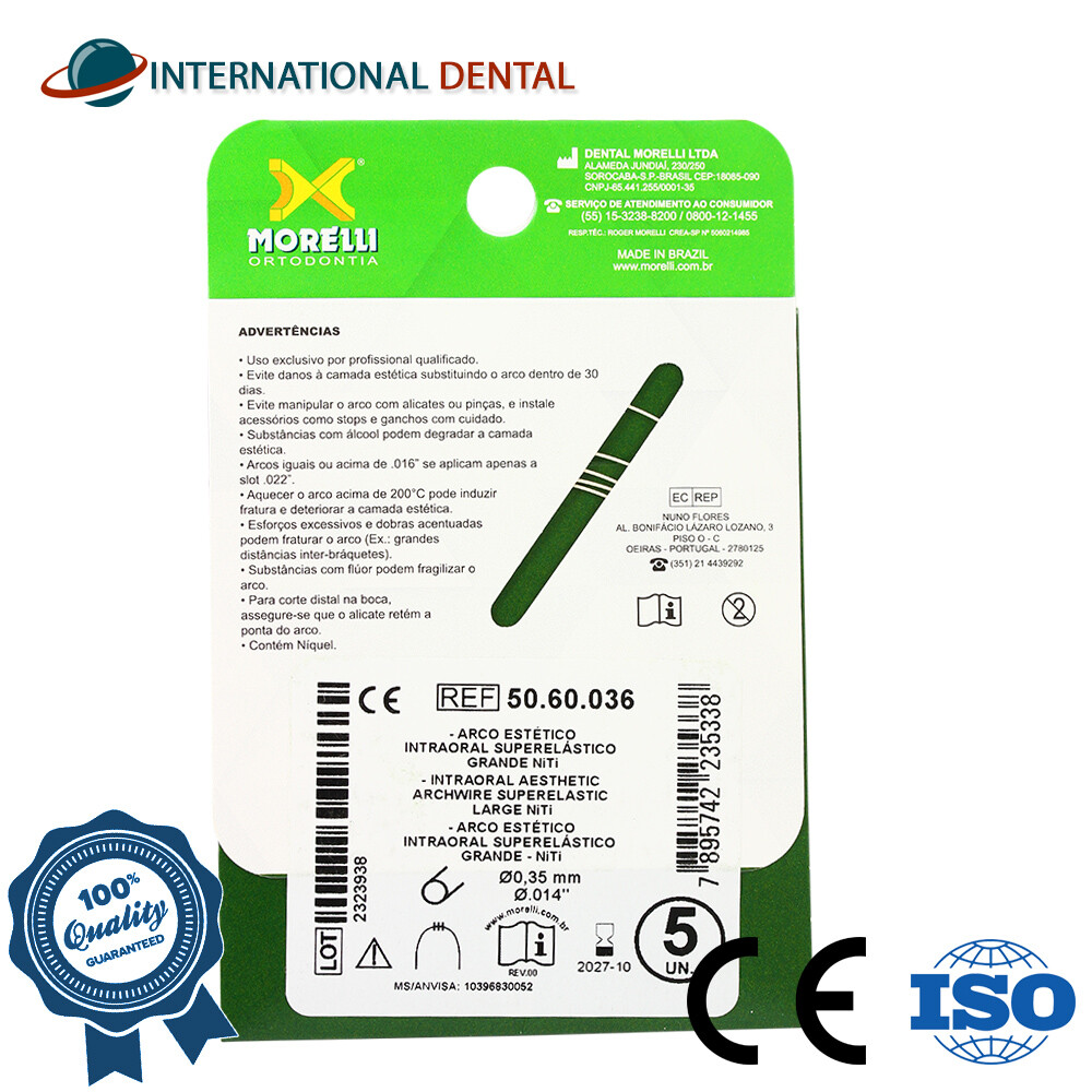 Orthodontic Dental Aesthetic Super Elastic Intraoral Archwire NiTi Round