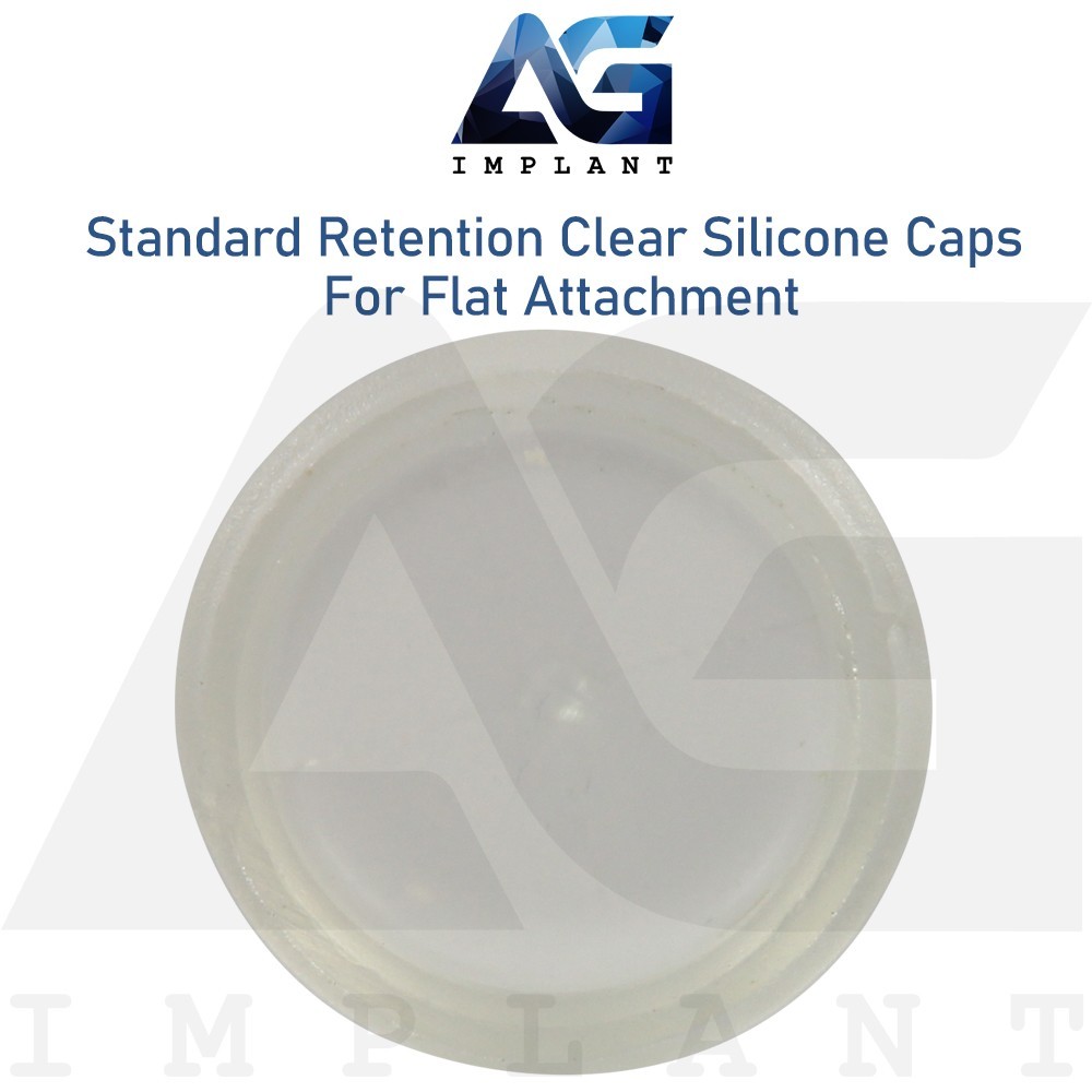 10 Clear Standard Silicone Caps Flat Overdenture Attachment 1800g Prosthetic