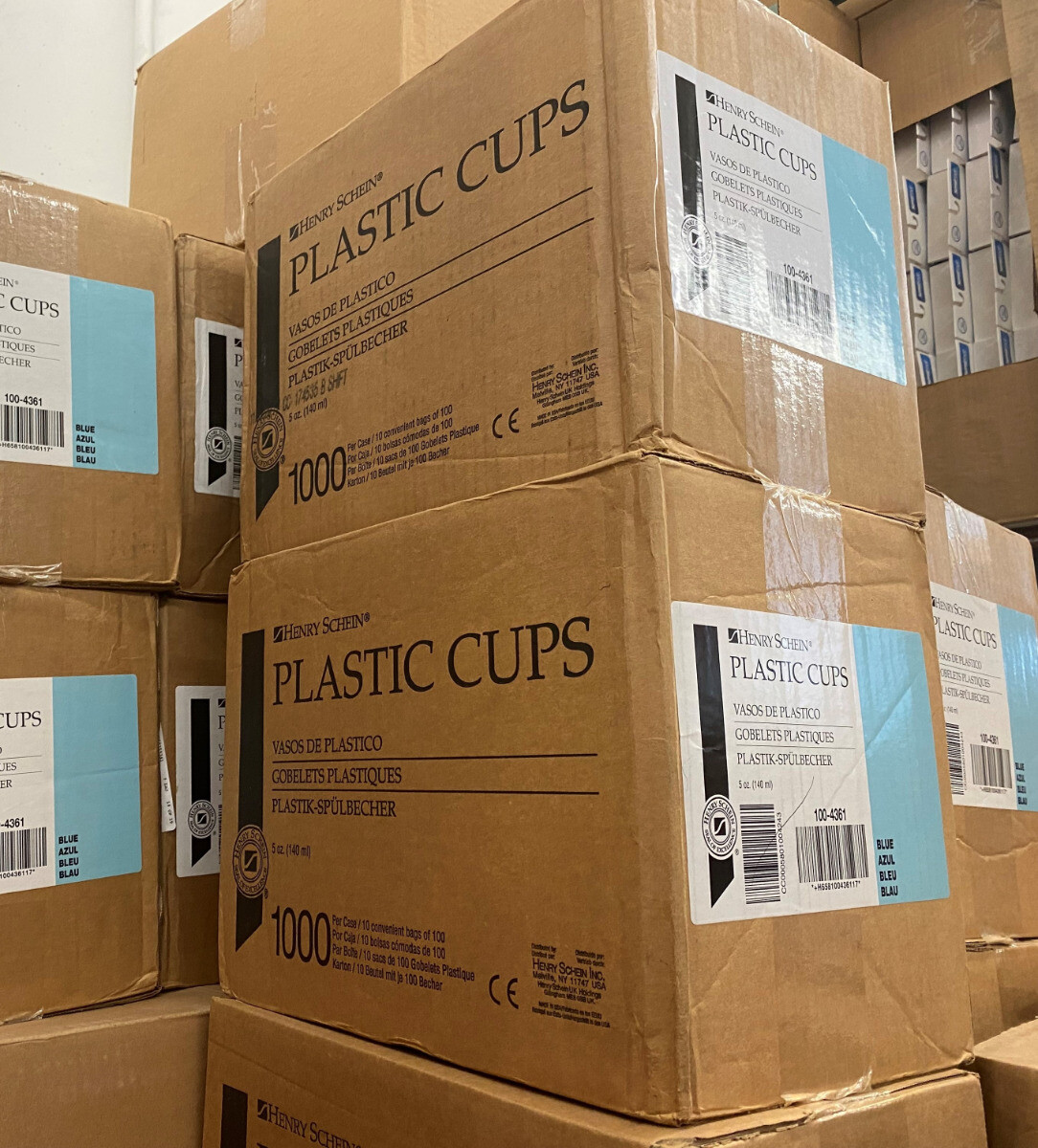 2 Case/2000 Henry Schein 100-4361 Plastic Drinking Cups 5oz 140ml Blue