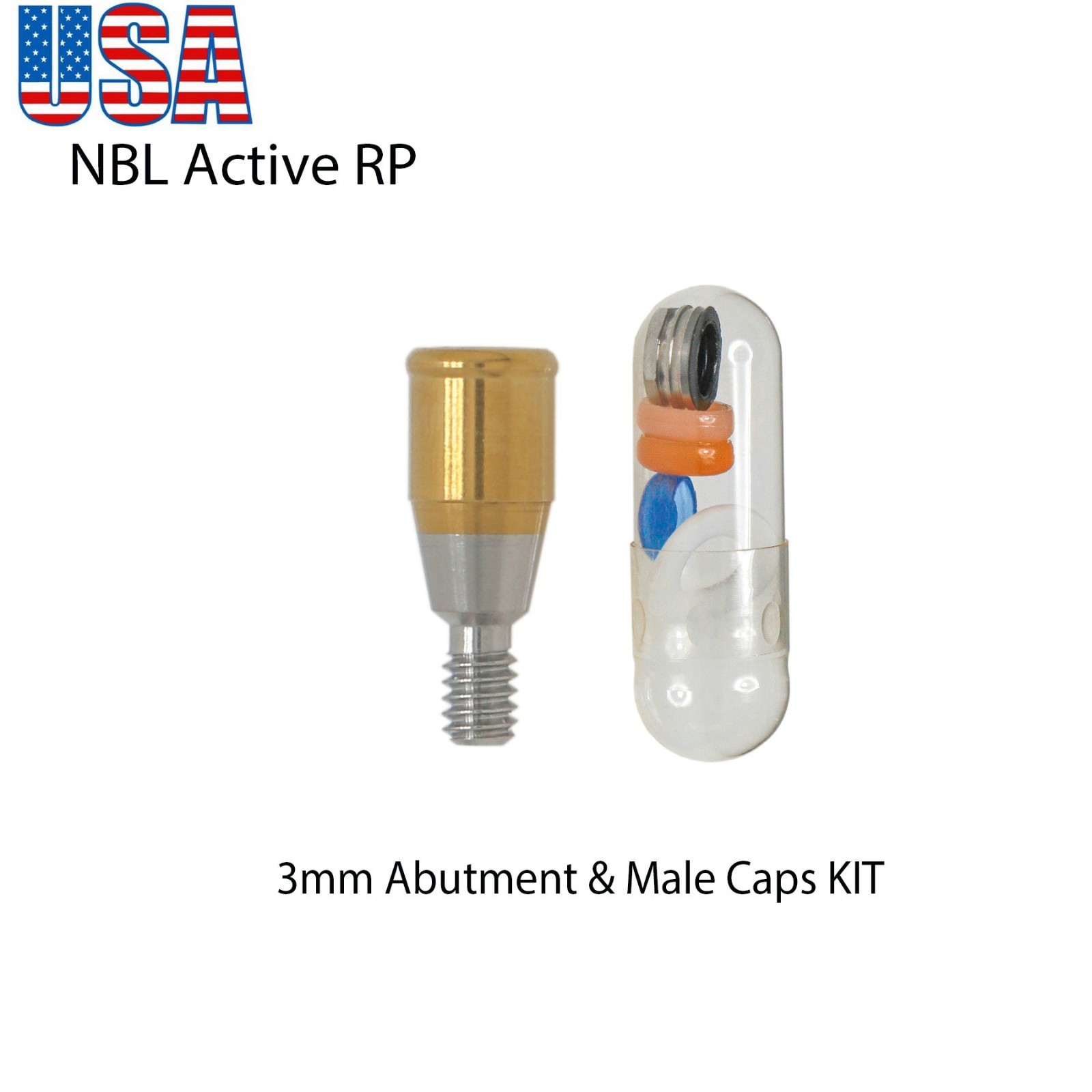 US Dental Attachment Abutment Male Cap for NOBEL Biocare Nobel Active Conical RP