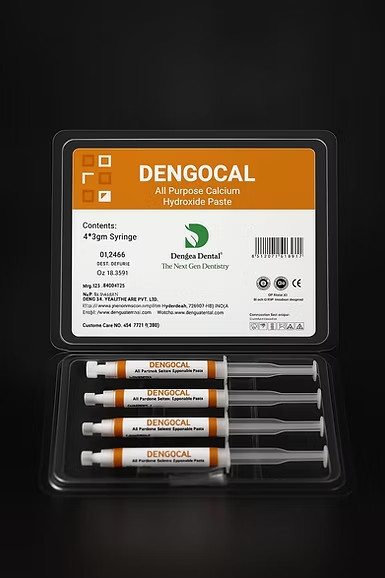 Dental DENGOCAL Water Based All Purpose Calcium Hydroxide Paste 4 x 3gm Pack