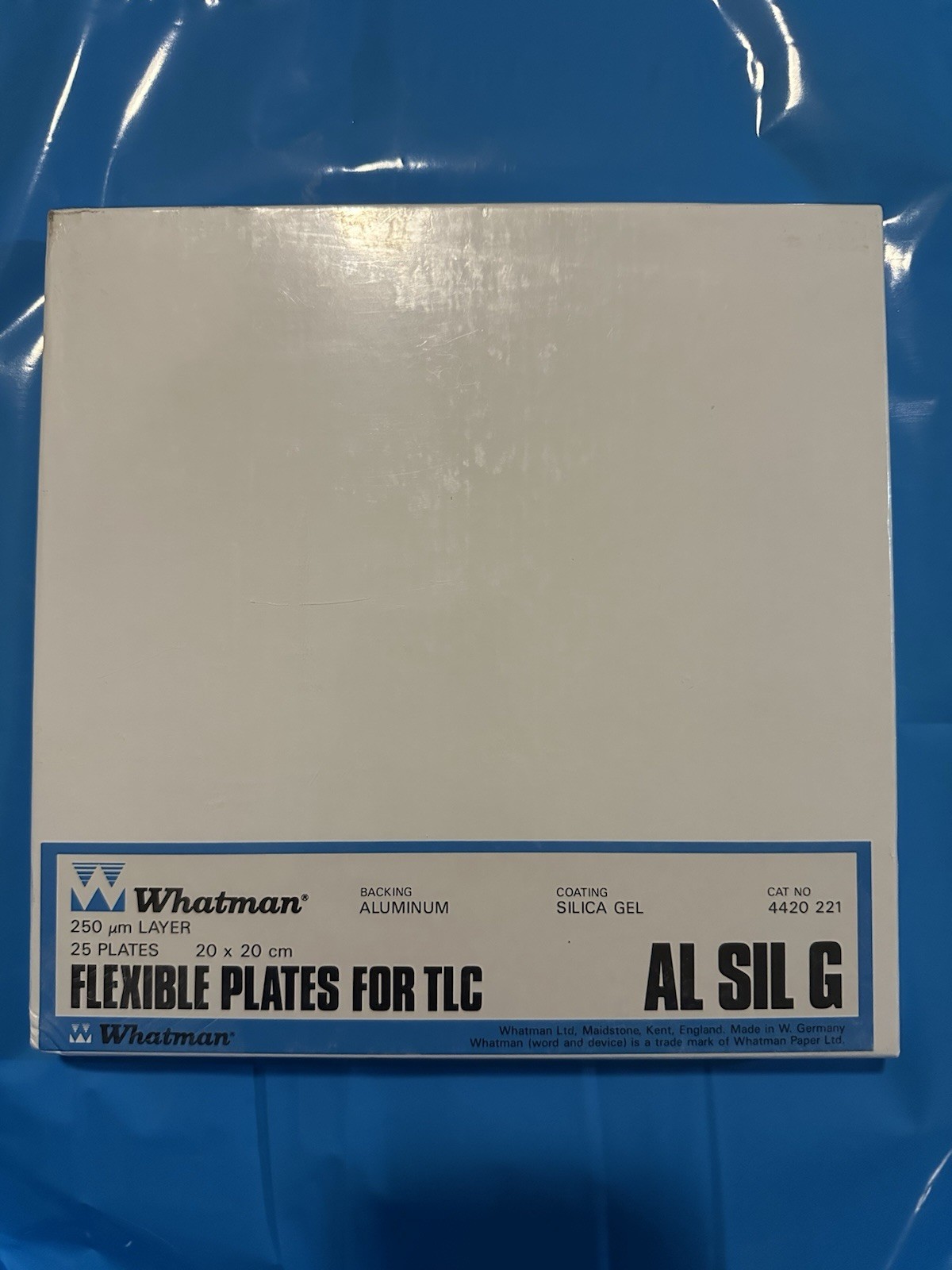 Whatman AL SIL G Flexible TLC Plates Silica Gel 20x20cm 25 Plates New