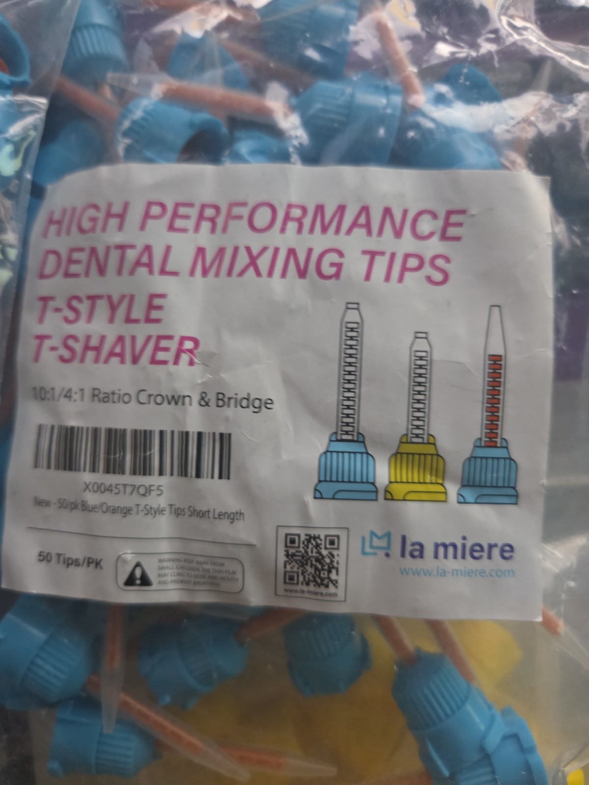 100 Blue/Orange High Performance Dental Long Mixing Tips, 10:1 | La Miere
