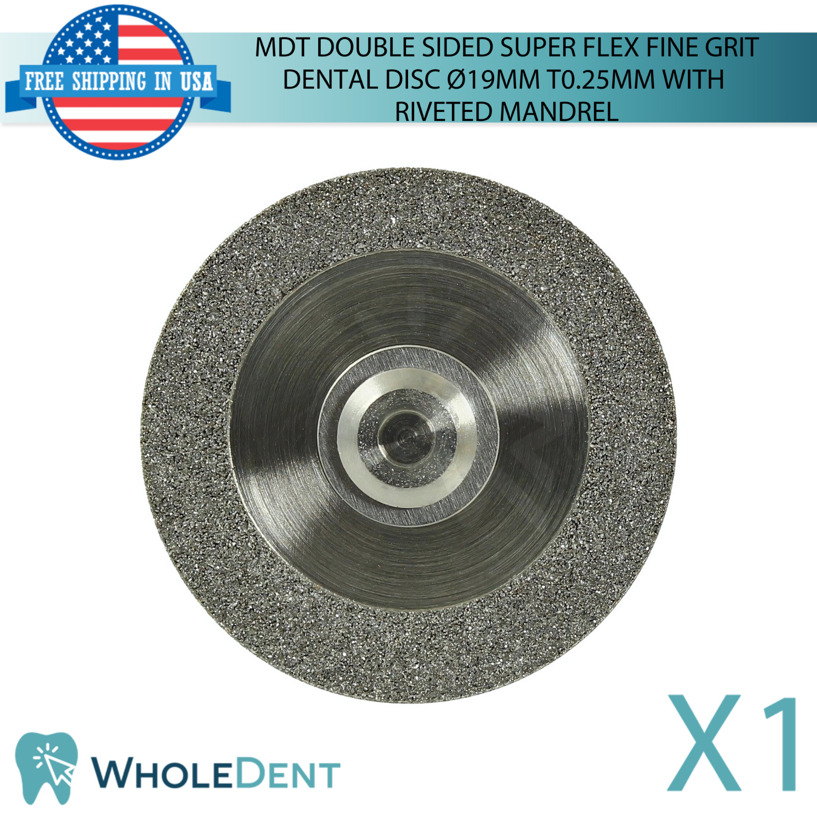 Fine Grit Double Sided Diamond Super Flex Dental Lab Disc Ø19mm Thickness 0.25mm